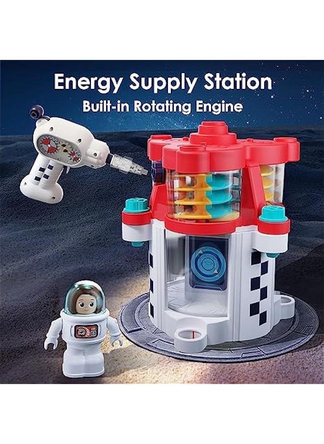 Rocket Space Toys, Kids Spaceship Playset W/Space Shuttle, 2 Astronauts, Educational STEM Take Apart Outer Space Adventure W/Electric Drill, Gift for 3 4 5 6 7 8 Year Old Boy Girl