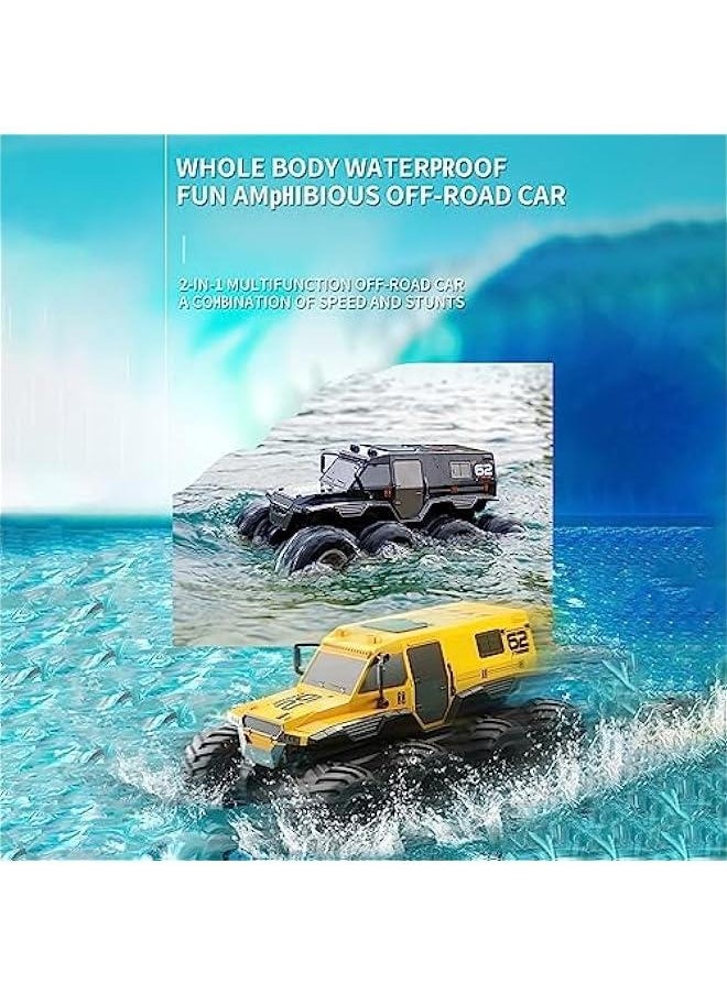 Amphibious Remote Control Car, 8WD RC Cars, 2.4GHz Remote Control Boat, Waterproof Off Road RC Monster Truck, All Terrains Electric Armored Vehicle Crawler for Adults (Black)