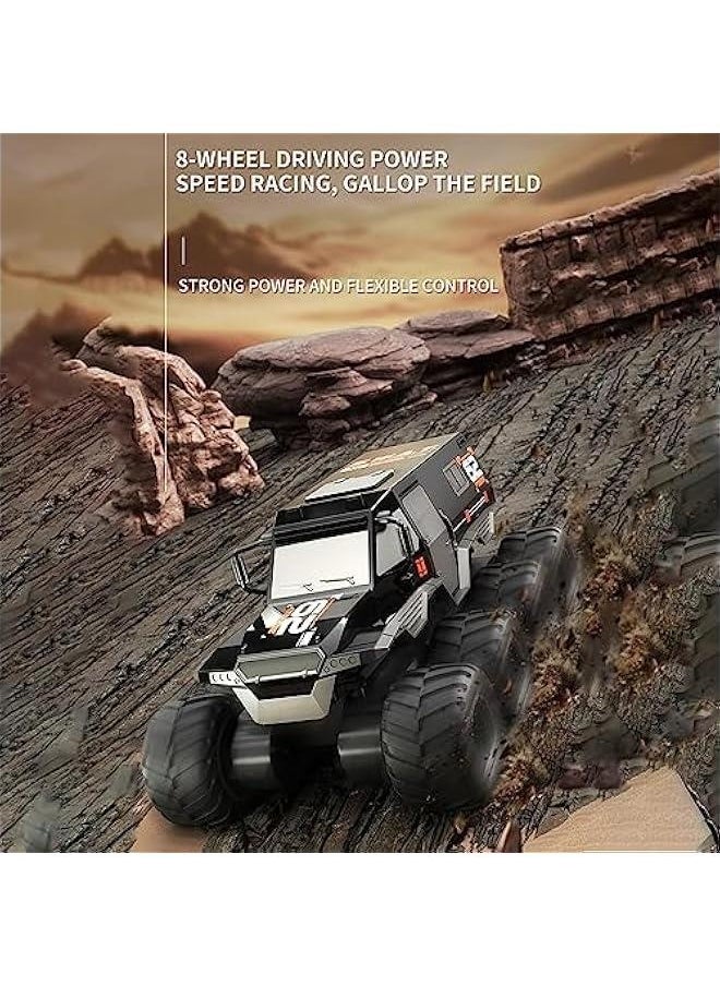 Amphibious Remote Control Car, 8WD RC Cars, 2.4GHz Remote Control Boat, Waterproof Off Road RC Monster Truck, All Terrains Electric Armored Vehicle Crawler for Adults (Black)
