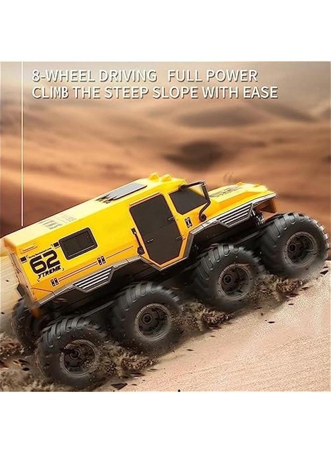 Amphibious Remote Control Car, 8WD RC Cars, 2.4GHz Remote Control Boat, Waterproof Off Road RC Monster Truck, All Terrains Electric Armored Vehicle Crawler for Adults (Black)