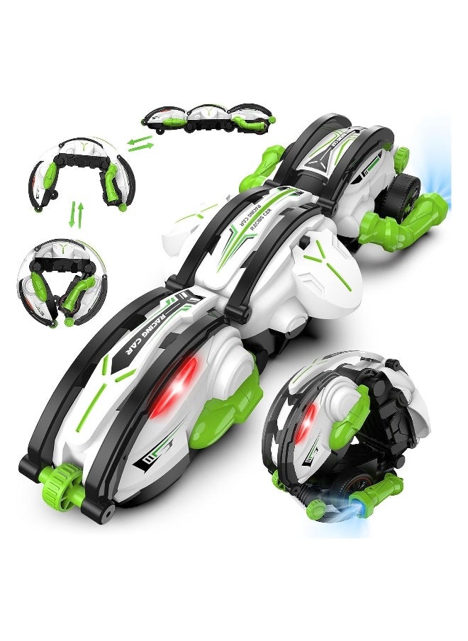 New RC Car 360° Scrolling - RC Stunt Snake Car with LED Lights, 60+ Minutes on 2 Batteries, Indoor/Outdoor Toys for Kids 6-12 Years