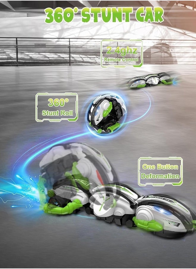 New RC Car 360° Scrolling - RC Stunt Snake Car with LED Lights, 60+ Minutes on 2 Batteries, Indoor/Outdoor Toys for Kids 6-12 Years