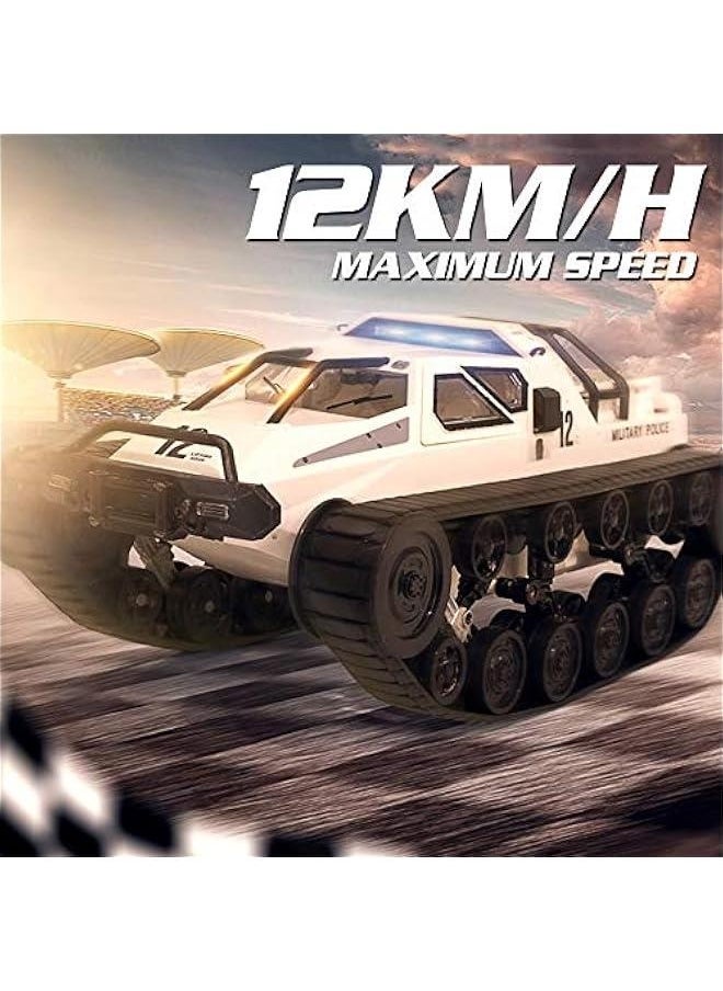 RC Tank Car, 1/12 Scale 2.4GHz Remote Control Rechargeable Tank for Kids, 360° Rotating Vehicle Gifts for Boys Girls Teens (Green)