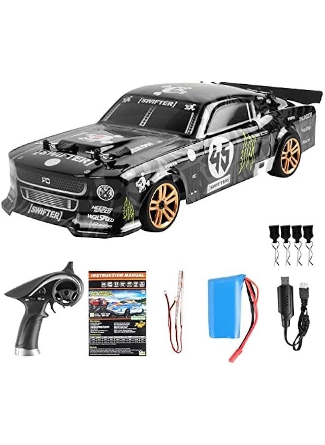 RC Drift Car, 1:18 Scale Remote Control Car, 2.4GHz 4WD 30KM/H High Speed RC Racing Car with LED Light Strip for Adults and Kids