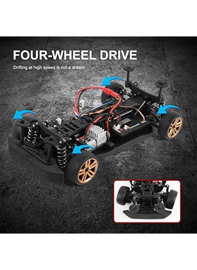 RC Drift Car, 1:18 Scale Remote Control Car, 2.4GHz 4WD 30KM/H High Speed RC Racing Car with LED Light Strip for Adults and Kids