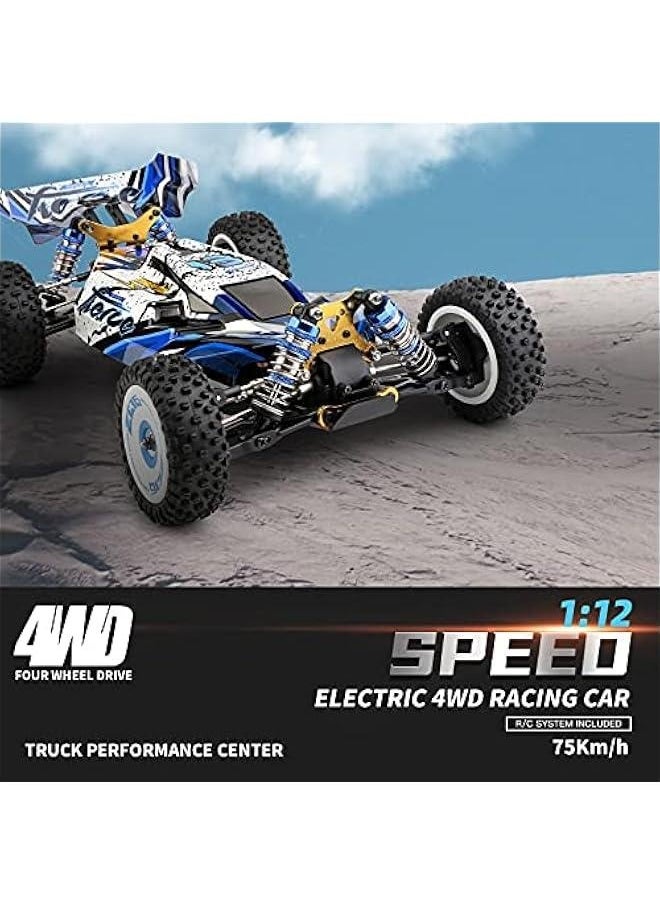 WLtoys 124017 V2 RC Car, 1:12 Scale 2.4GHz Remote Control Car, 4WD 75km/h High Speed Racing Car, Off-Road Buggy Drift Car RTR with Brushless Motor and Metal Chassis for Adults