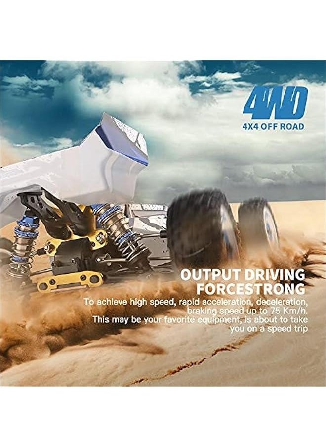 WLtoys 124017 V2 RC Car, 1:12 Scale 2.4GHz Remote Control Car, 4WD 75km/h High Speed Racing Car, Off-Road Buggy Drift Car RTR with Brushless Motor and Metal Chassis for Adults