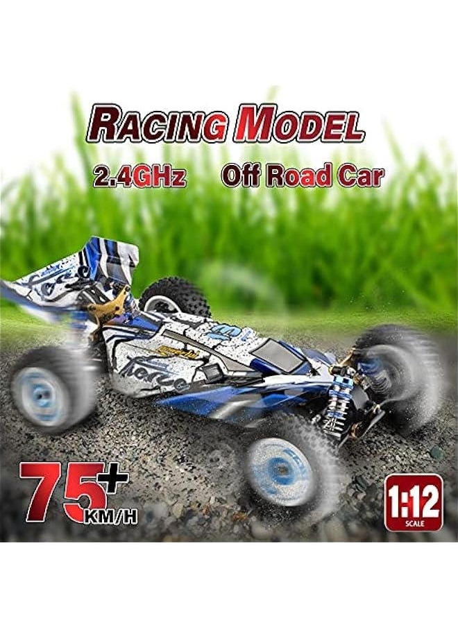 WLtoys 124017 V2 RC Car, 1:12 Scale 2.4GHz Remote Control Car, 4WD 75km/h High Speed Racing Car, Off-Road Buggy Drift Car RTR with Brushless Motor and Metal Chassis for Adults