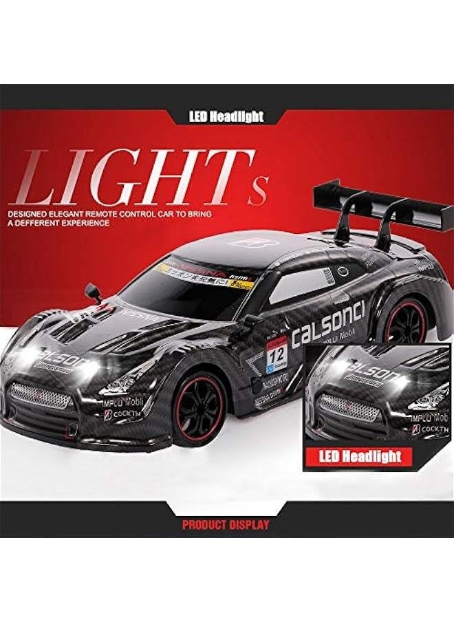 Racing Drift RC Car, 1/18 Scale 4WD 2.4GHz Remote Control Car, 28km/h High Speed Racing Car for Adults and Kids (Black)