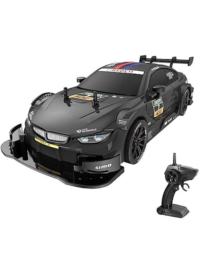 RC Drift Car, 1:16 Scale Remote Control Car, 4WD 40KM/H High Speed RC Racing Car, 2.4GHz Electric Sport Driftings with Headlight, Drifting Tires and Racing Tires for Adults (Black)