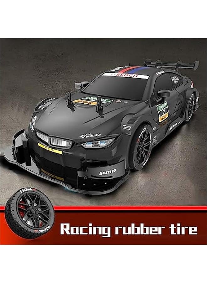 RC Drift Car, 1:16 Scale Remote Control Car, 4WD 40KM/H High Speed RC Racing Car, 2.4GHz Electric Sport Driftings with Headlight, Drifting Tires and Racing Tires for Adults (Black)