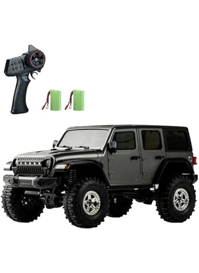 RC Crawler 4WD RC Truck, D870 RC Rock Crawler, 1:18 Scale Remote Control Truck, All Terrains Off Road Climbing Car, 2.4GHz Electric Vehicle with LED Light for Adults, Include 2 Batteries (Grey)