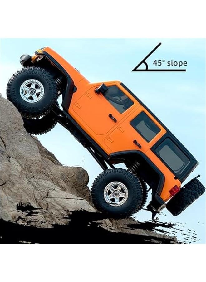 RC Crawler 4WD RC Truck, D870 RC Rock Crawler, 1:18 Scale Remote Control Truck, All Terrains Off Road Climbing Car, 2.4GHz Electric Vehicle with LED Light for Adults, Include 2 Batteries (Grey)
