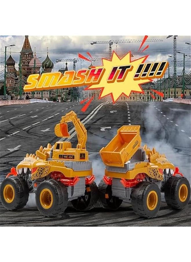 Dinosaur Monster Truck Toys for Boys Age 3 4 5 6 7 Year Old -Lights  Sounds Large Transportation Truck Toy for Kids Boy