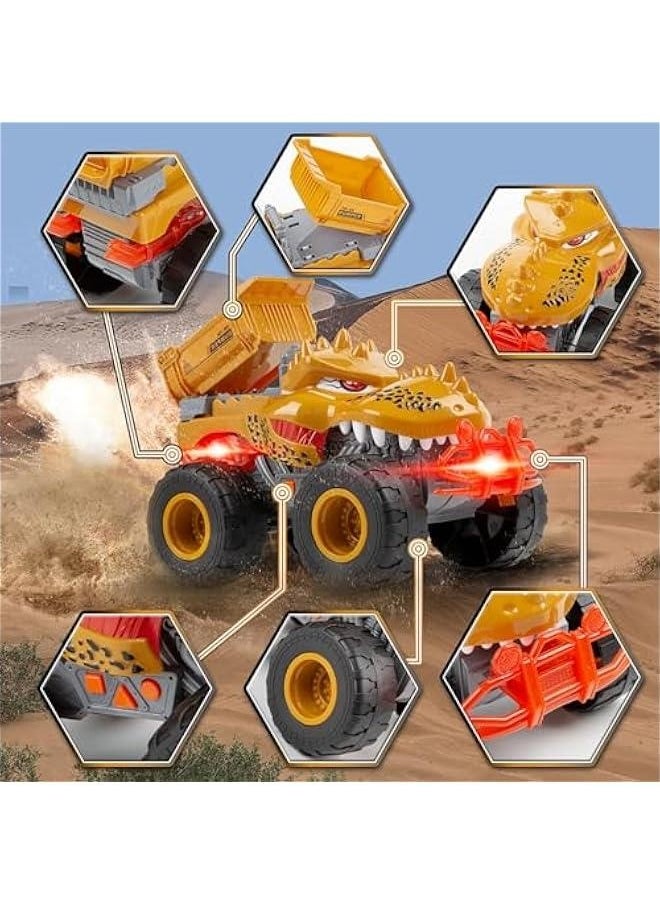 Dinosaur Monster Truck Toys for Boys Age 3 4 5 6 7 Year Old -Lights  Sounds Large Transportation Truck Toy for Kids Boy