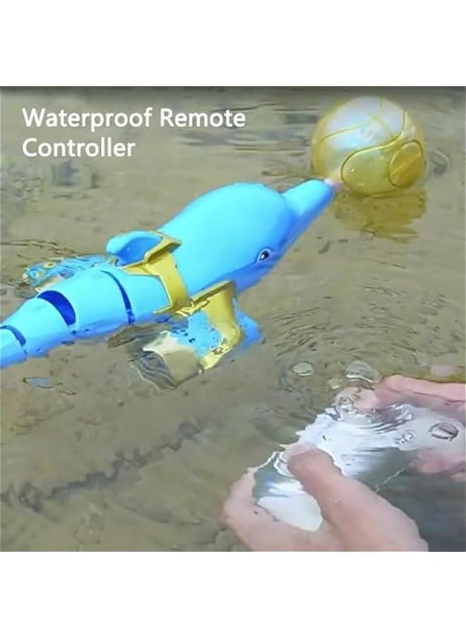 Remote Control Dolphin Toy for Kids, 2.4GHz High Simulation RC Dolphin for Lake River  Pool, Great Gift RC Boat Water Toys with Dolphin Head Ball Rotation for Boys and Girls