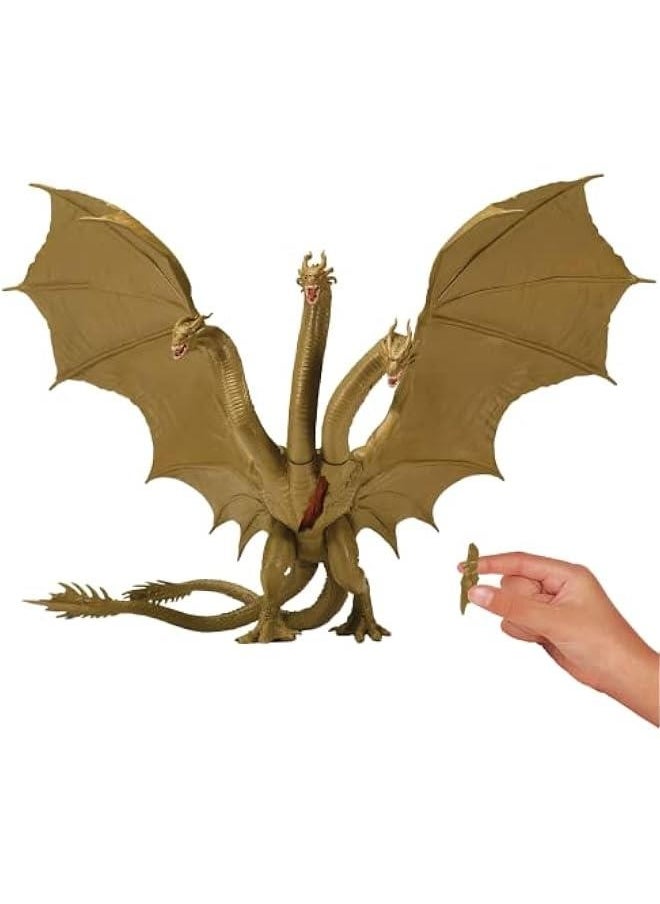 Godzilla King of the Monsters 6 Inch Titan King Ghidorah Articulated Action Figure with Battle Damage Reveal Feature, Suitable for Ages 4 Years+