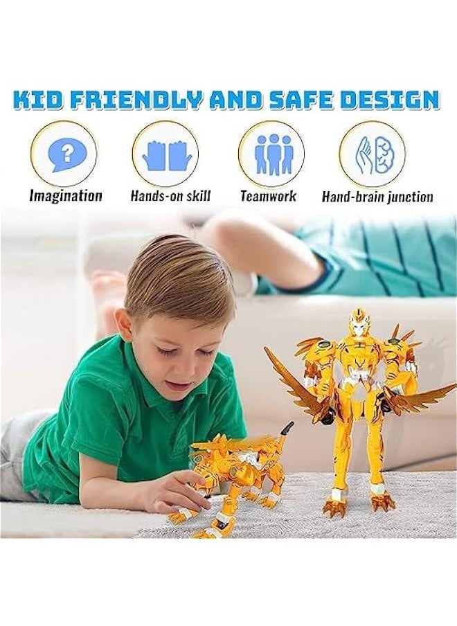 Animal Transforming Robot Toys Tiger Leopard Action Figure for Kids Deformation Robot for Boys  Girls Ages 6-12