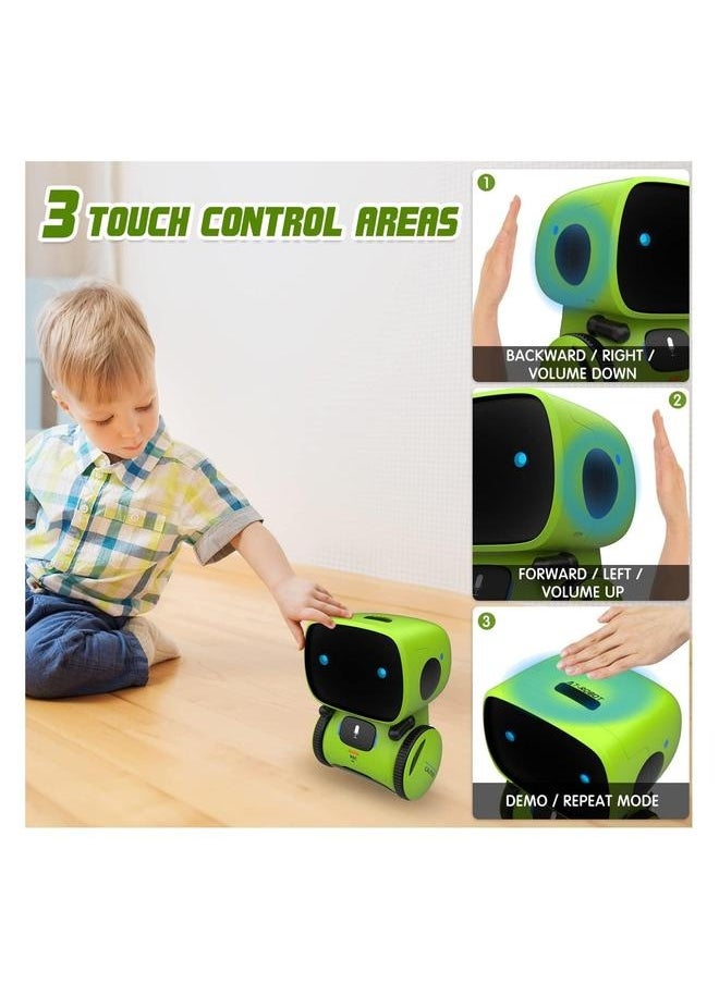 Kids Smart Robot Toys, Children Interactive Intelligent with Voice Controlled Touch Sensor, Singing, Dancing, Recording, Repeat, Birthday, Gifts for Boys and Girls Ages 3-9 Years