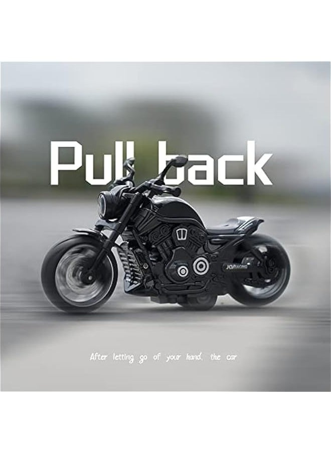 Pull Back Motorcycle Toys - Toy Motorcycle with Flashing Light up and Sounds for Aged 3+ Kids  Birthday Gifts. (Black)