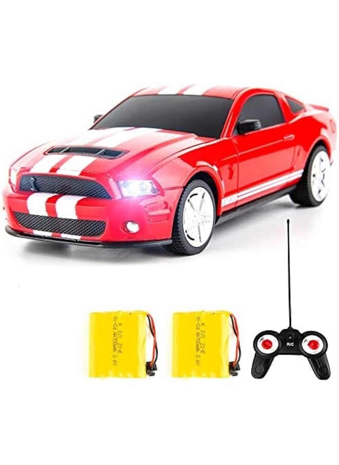 Remote Control 1/24 Ford Mustang Shelby GT500 RC Model Car, Toys for Kids and Adults Red