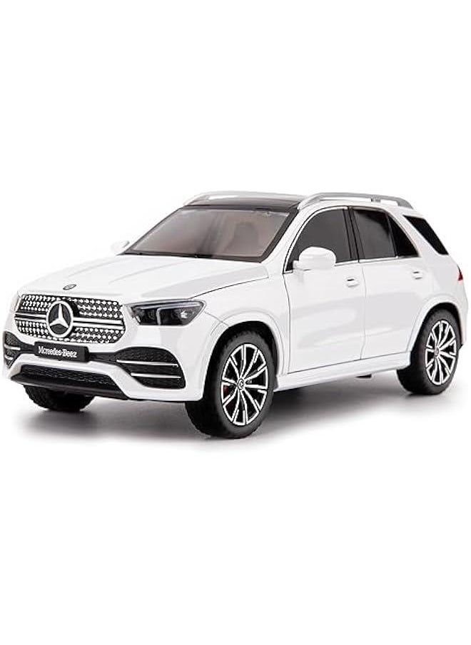 Compatible for 1/24 Alloy Die-cast Benz GLE 350 Toy Car with Sound and Light Pull Back Collection Model Car for Kids Gift （White）