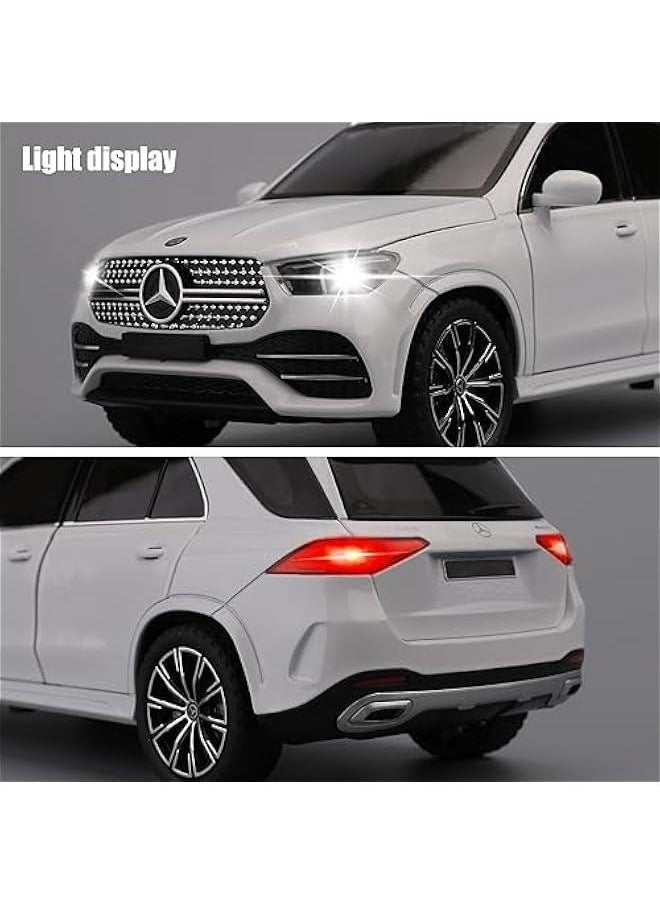 Compatible for 1/24 Alloy Die-cast Benz GLE 350 Toy Car with Sound and Light Pull Back Collection Model Car for Kids Gift （White）