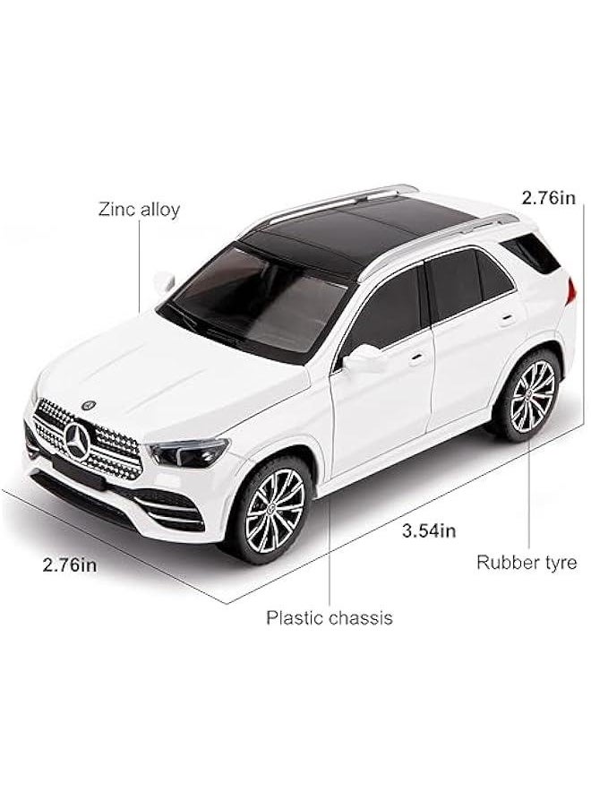 Compatible for 1/24 Alloy Die-cast Benz GLE 350 Toy Car with Sound and Light Pull Back Collection Model Car for Kids Gift （White）