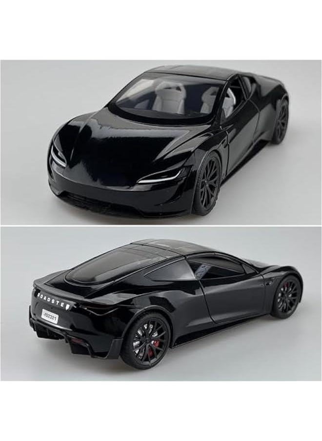 1:24 Scale Roadster Alloy Car Model Diecast Toy Vehicles for Kids, car Model, Alloy Car Toy,with Lights and Music,Gifts for Boys and Girls. (Black)