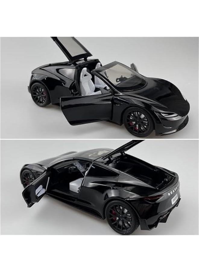 1:24 Scale Roadster Alloy Car Model Diecast Toy Vehicles for Kids, car Model, Alloy Car Toy,with Lights and Music,Gifts for Boys and Girls. (Black)