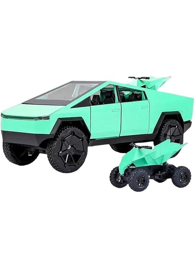 1:24 Pickup Truck Off-Road Alloy car Model Toys,with Small Motorbike Toy, Sound and Light Function, Adults and Children are Suitable for Toy Gifts,Collectibles, Decorations. (1:24 Pickup Green)