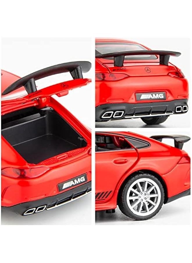 1/32 Benz AMG GT63 Model Car Zinc Alloy Diecast Collectible Toy Car Pull Back with Light and Sound Toy Vehicle for 3+ Years Old Kids(Red)