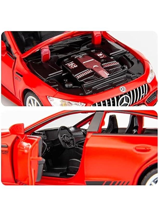 1/32 Benz AMG GT63 Model Car Zinc Alloy Diecast Collectible Toy Car Pull Back with Light and Sound Toy Vehicle for 3+ Years Old Kids(Red)
