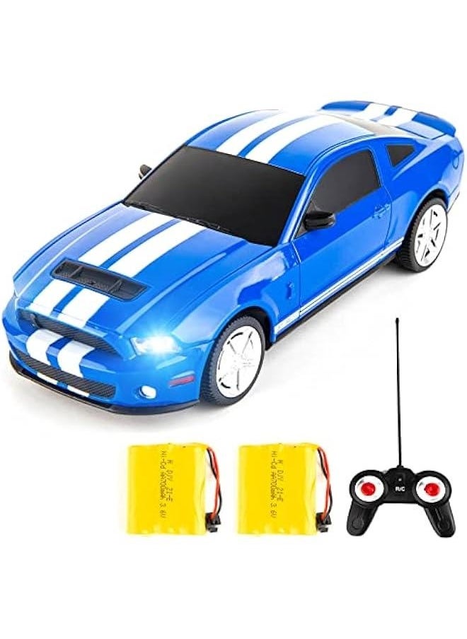 Remote Control 1/24 Ford Mustang Shelby GT500 RC Model Car, Toys for Kids and Adults Blue