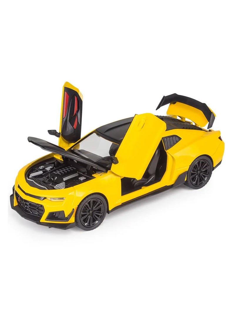 1:24 scale Die cast metal car with Simulation Sound,Light,Pullback Action and Opening Doors and hood