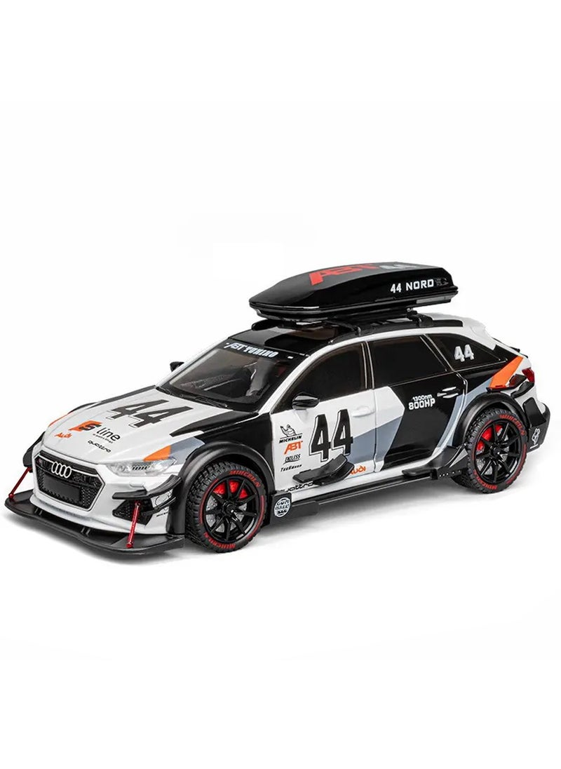 1:24 Scale Die-Cast SUV Model Car with Lights, Sounds & Pullback Action – Openable Doors & Roof Box Feature