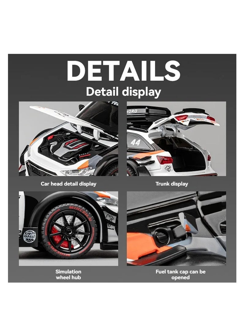 1:24 Scale Die-Cast SUV Model Car with Lights, Sounds & Pullback Action – Openable Doors & Roof Box Feature