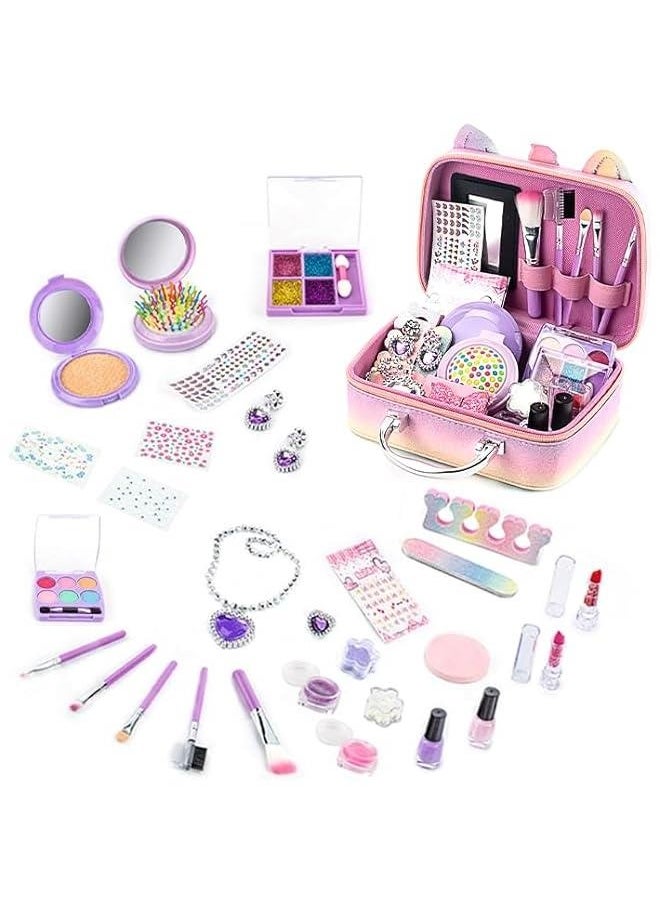 40 Pcs Kids Makeup Kit for Girls - Real Washable Non Toxic Make Up Kits for Girls Ages 6-12 - Girls Makeup Set Gift for , Birthday  Other Occasions - Beginners Makeup Kit for Girls