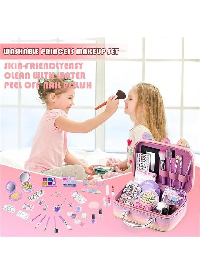 40 Pcs Kids Makeup Kit for Girls - Real Washable Non Toxic Make Up Kits for Girls Ages 6-12 - Girls Makeup Set Gift for , Birthday  Other Occasions - Beginners Makeup Kit for Girls