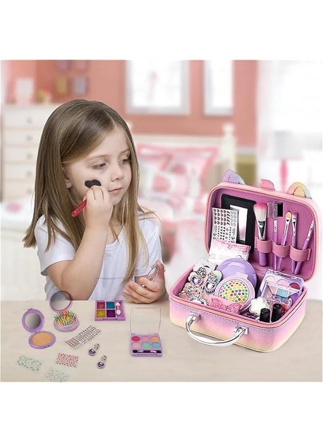 40 Pcs Kids Makeup Kit for Girls - Real Washable Non Toxic Make Up Kits for Girls Ages 6-12 - Girls Makeup Set Gift for , Birthday  Other Occasions - Beginners Makeup Kit for Girls