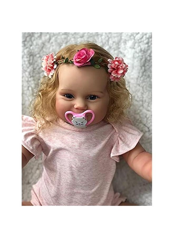 Terabithia 24 Inch Realistic Reborn Toddler Girl Doll - Rooted Blond Hair, Sweet Smile, Soft Weighted Body for Ages 3-6 Months