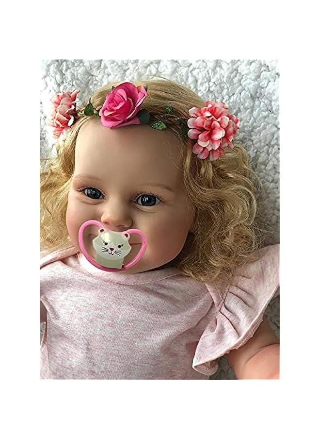 Terabithia 24 Inch Realistic Reborn Toddler Girl Doll - Rooted Blond Hair, Sweet Smile, Soft Weighted Body for Ages 3-6 Months