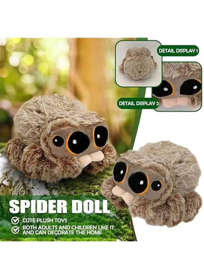 Spider Plush 6.9 inch Jumping Spider Stuffed Animal Plush Toy Soft Cute Spider Plushie Gift for Kids (3pcs)