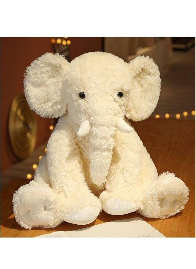 Elephant Plush Pillow, 45cm Stuffed Body Realistic Cute Co-sleeping Toy, Soft Backrest for Home Decor