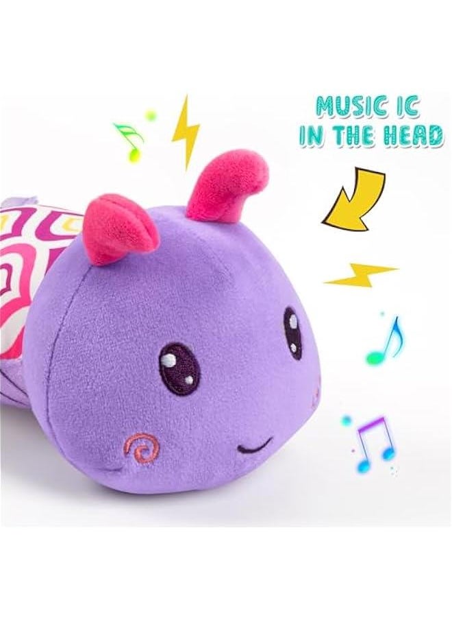 Baby Stuffed Animal Toys for 0-6 6-12 Months, Baby Musical Caterpillar Tummy Time Toys for Babies 3 6 9 12 18 Months, Newborn Infant Sensory Toys Gifts for 1 2 Year Old Boys Girls