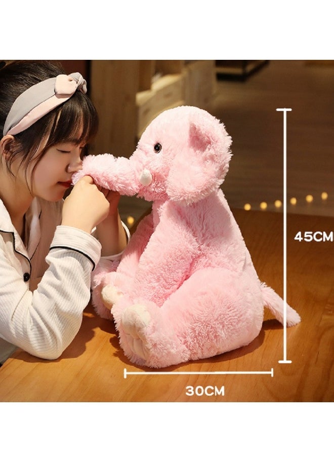 Elephant Plush Pillow, 45cm Stuffed Elephant Body Pillow, Realistic Cute Co-sleeping Elephant Toy, Soft Elephant Backrest Pillow,  for Home Decor