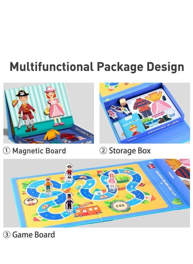 Magnetic Toys, Board Games for Kids, Puzzles Toys Preschool Education, Mix and Match Costume Dress Up Pretend Play Set with Storage Case, Multifunctional Packing Design (50 pcs)