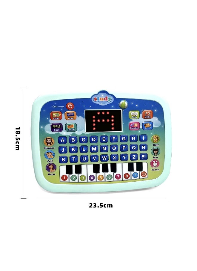 Kid Tablet Toddler Learning Pad Interactive Educational Toy with Screen Fun Gifts Music/Piano/ABC/Numbers/Words/Spell/Animals for Kids Age 1-2-3-4 Year Old Toddler Tablet Interactive Educational Toy