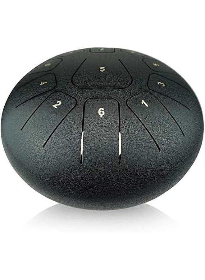 12 inches Steel Tongue Drum Black 11 Notes,C Major,with Padded Drum Bag and Couple of Mallets, peaceful sound