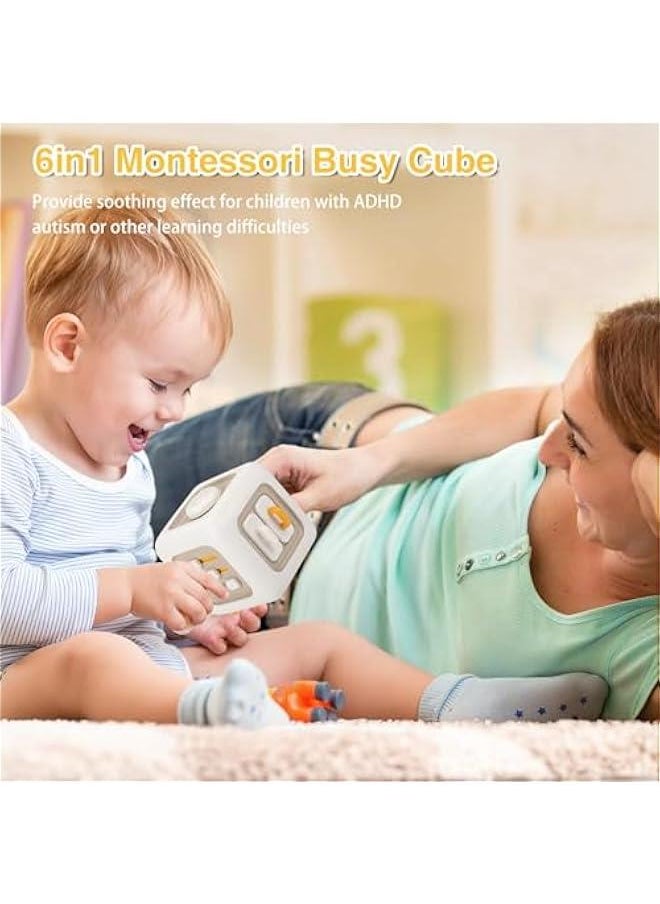 Montessori Toys for 1 Year Old Boy, Busy Cube Travel Sensory Toys for Toddlers 1-3, Birthday Gift for 1 2 3 Year Old Boy Girl Learning Fine Motor Skills